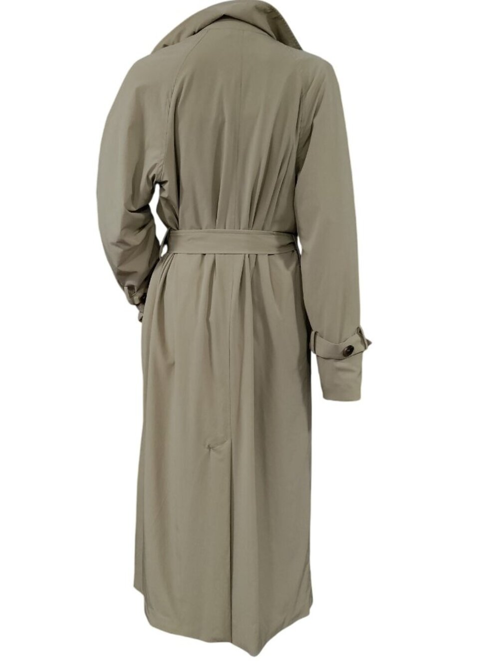 Line and Dot Beige Double Breasted Lux Belted Long Trench Coat Women's Size S-M - Picture 5 of 16